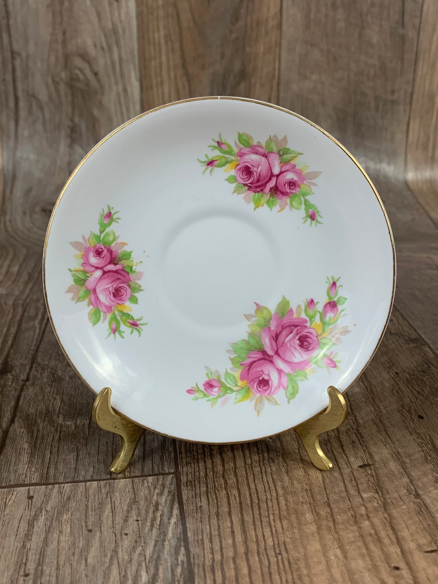 Pink Floral Vintage Teacup and Saucer Made in England Bone China Vintage Tea Cup