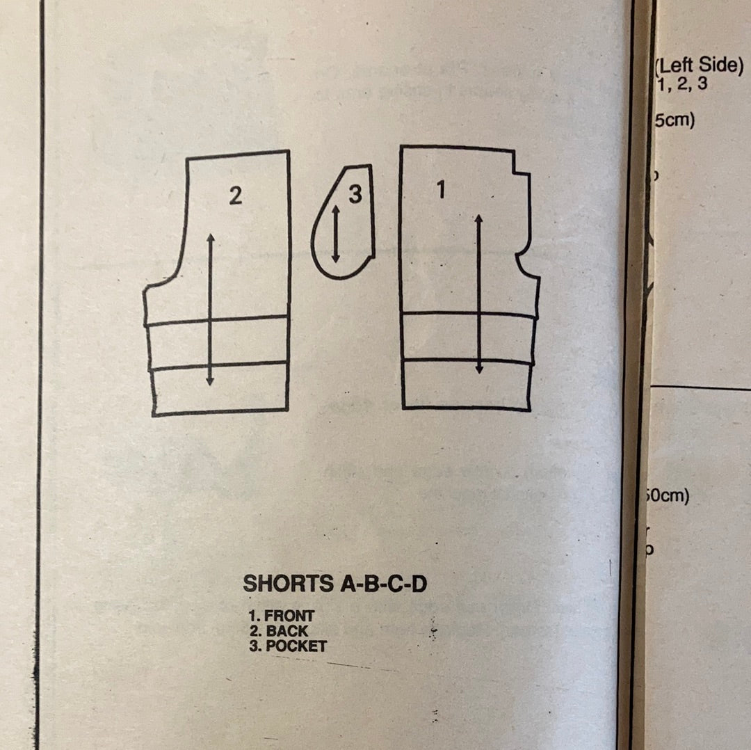 Misses and Mens Pull On Shorts in Three Lengths Sewing Pattern Size XS to S McCalls 7678