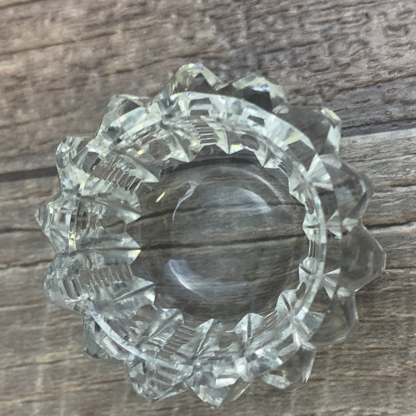 Clear Glass Open Salt Cellar, Cut Crystal Personal Salt Dips