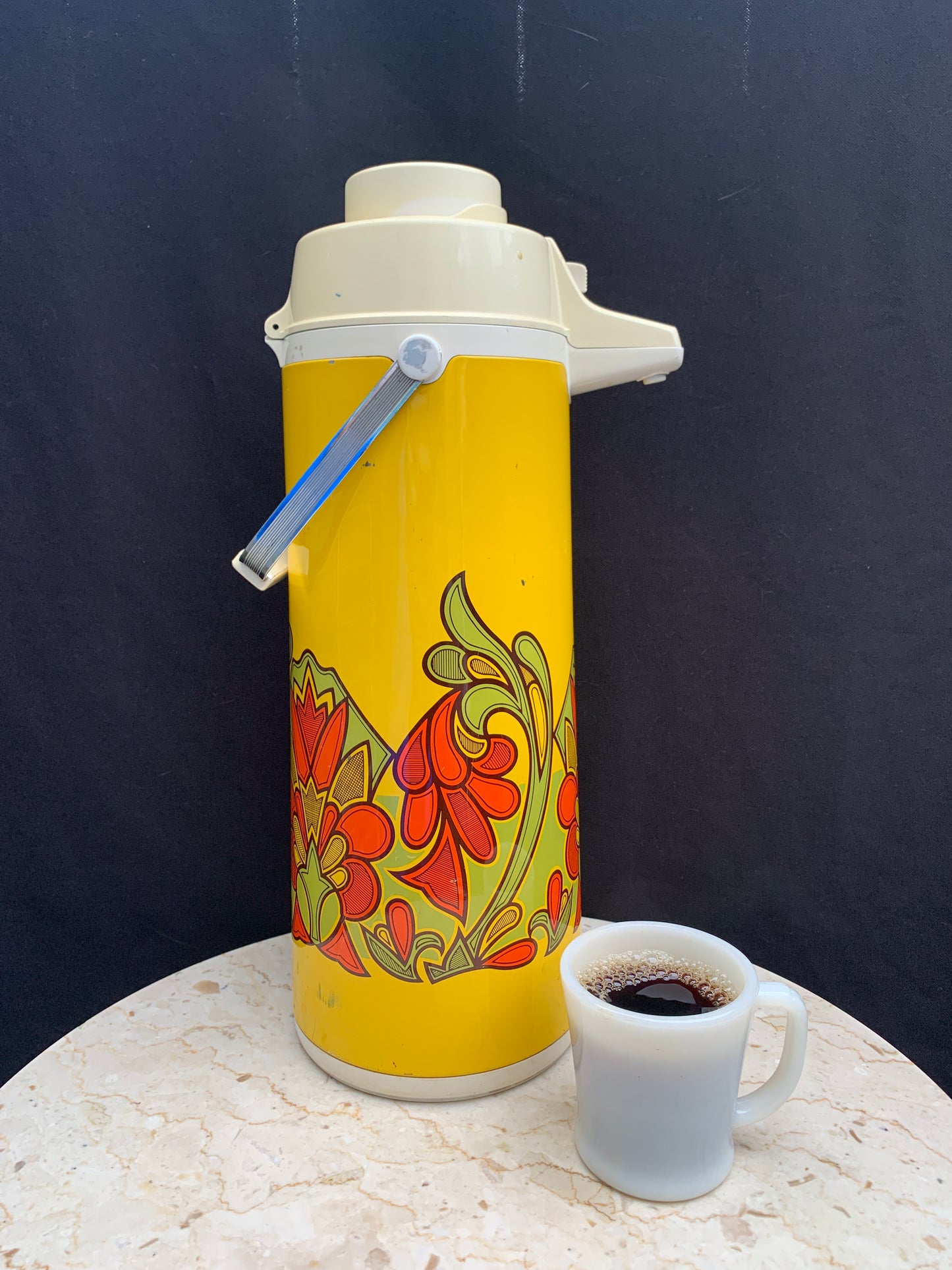 Vintage Insulated Thermos Mid Century Coffee Server Vintage Insulated Carafe Vintage 70s Psychedelic Pattern