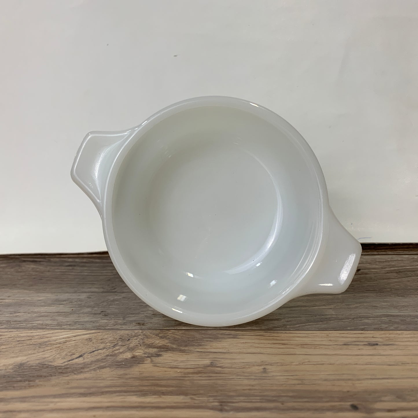 Vintage Pyr-O-Rey Dynaware Brown Floral Daisy Appetizer/Dip Glass Bowl White