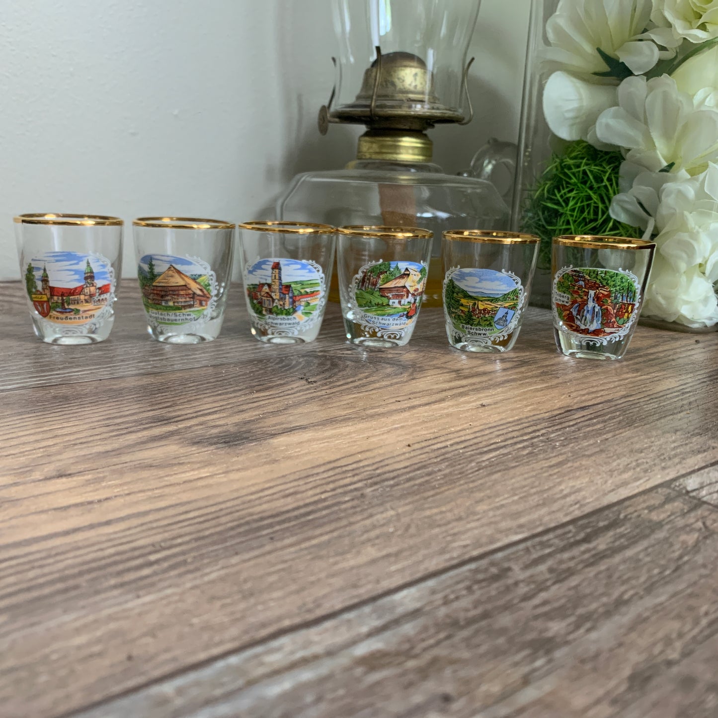 Set of 6 German Shot Glasses Travel Souvenirs