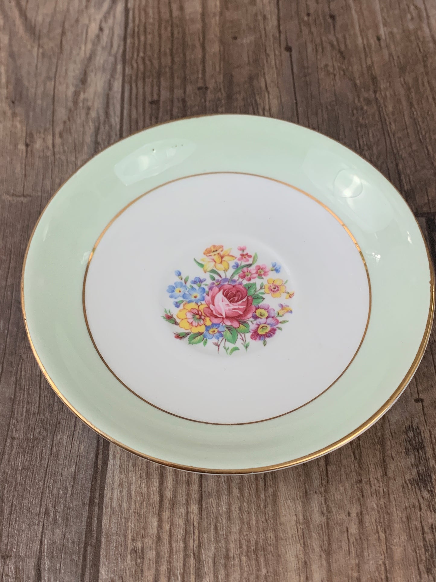 Vintage Pale Green Teacup Royal Vale Vintage Tea Cup
