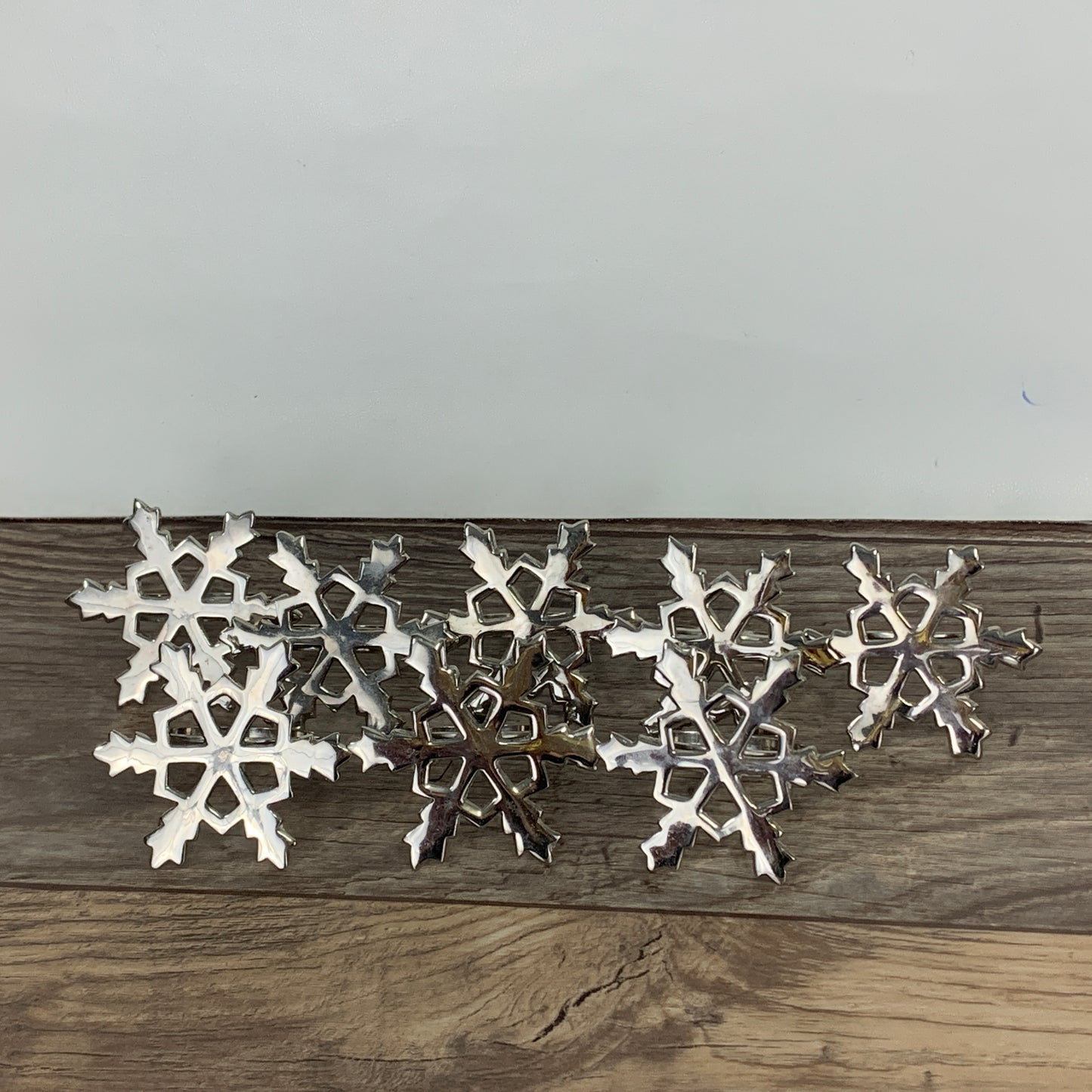 Napkin Rings, Set of 8 Silver Snowflakes
