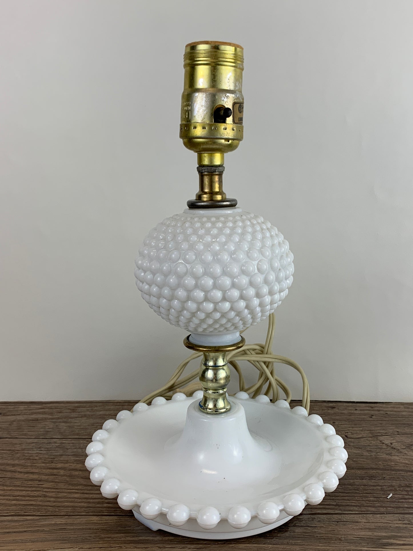 Vintage Milk Glass Table Lamp Hobnail Milk Glass Vintage Home Decor