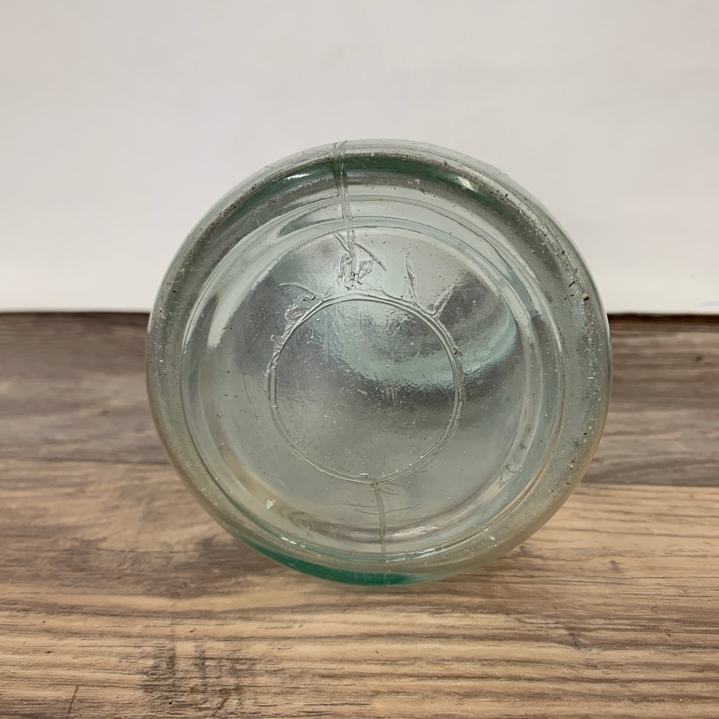 Antique Canning Jar Improved Gem with Green Tint Glass