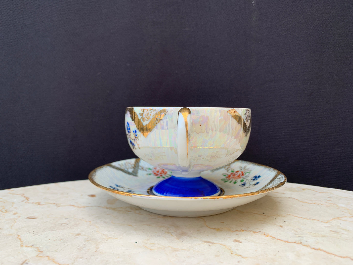 Luster Ware Tea Cup Made in Japan Footed Teacup