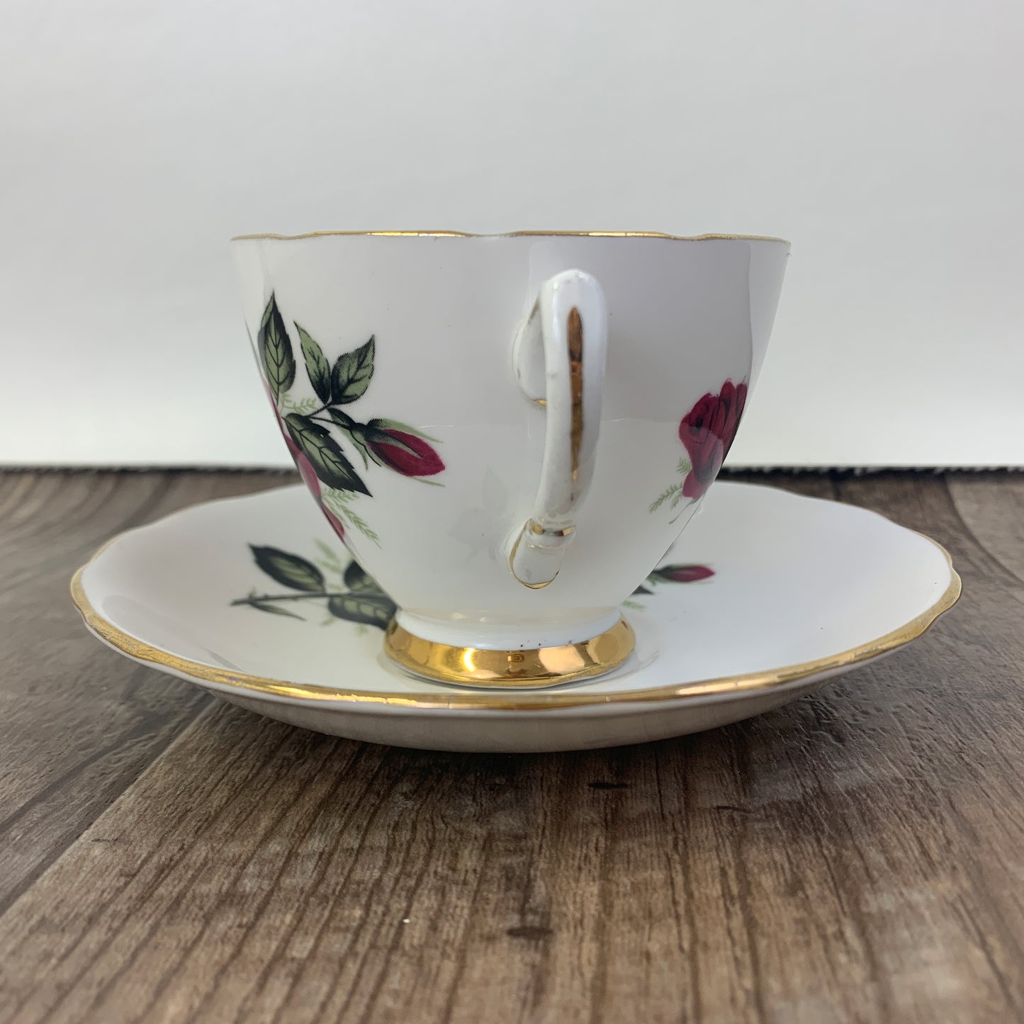 Vintage Teacup with Red Roses, Colclough English China Tea Cup
