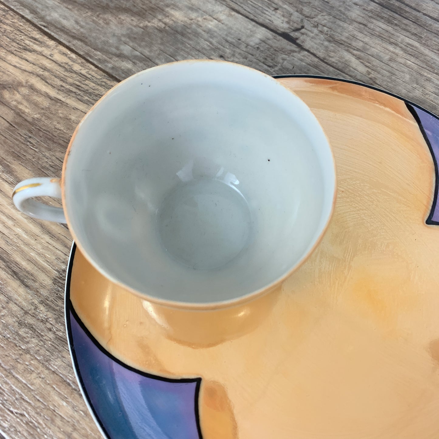 Vintage Japan Luster Ware Tea Cup and Snack Plate