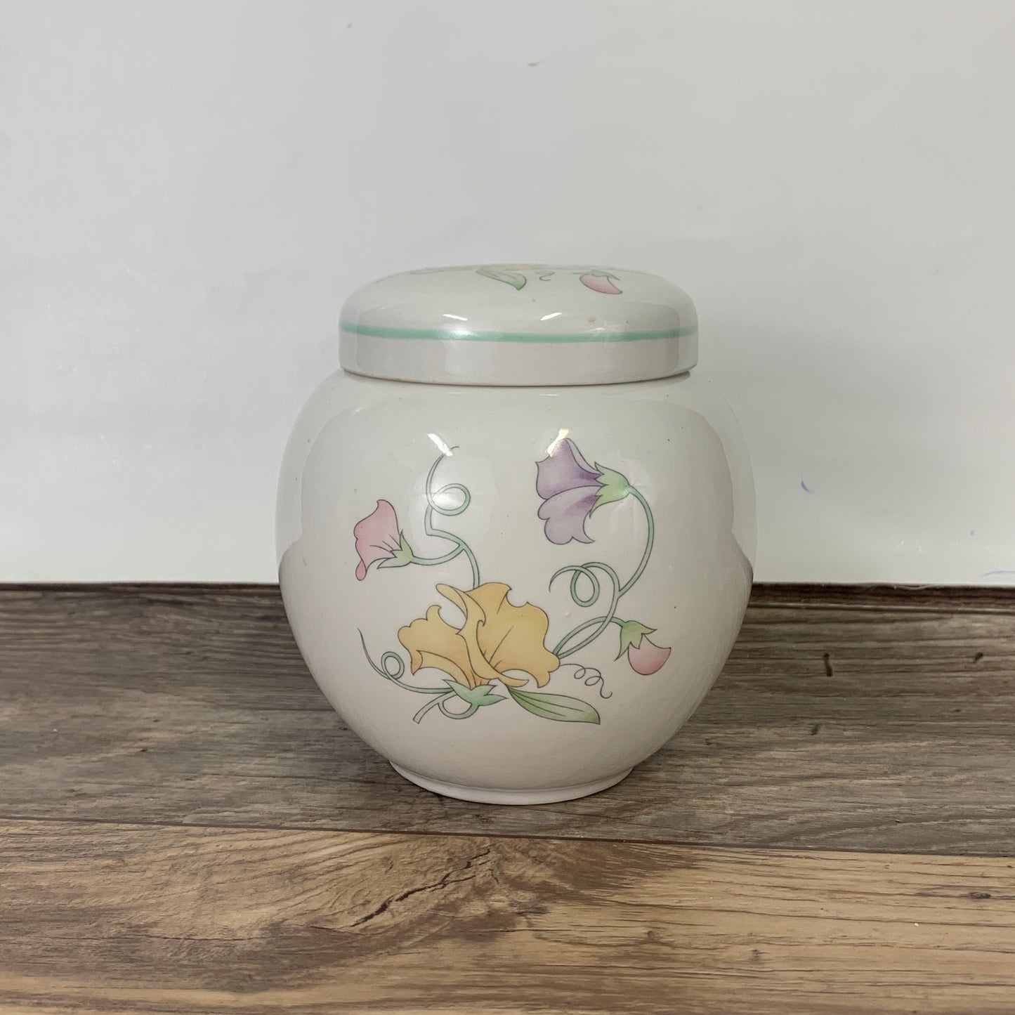 Vintage Sadler Sweet Pea Ginger Jar, Tea Caddy, Vintage Kitchen Storage