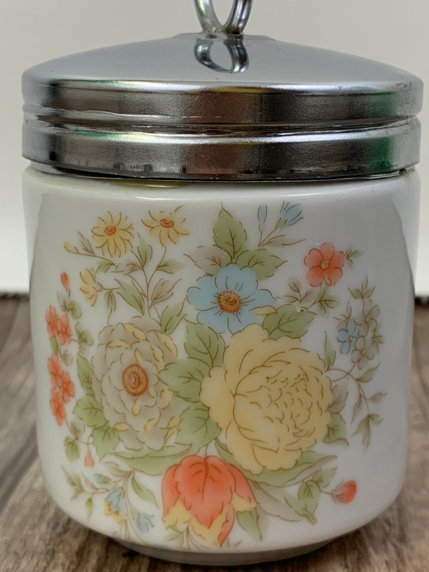 Vintage Floral Pattern Large Egg Coddler Made in Japan Vintage Coddler Grand Millennial Gift