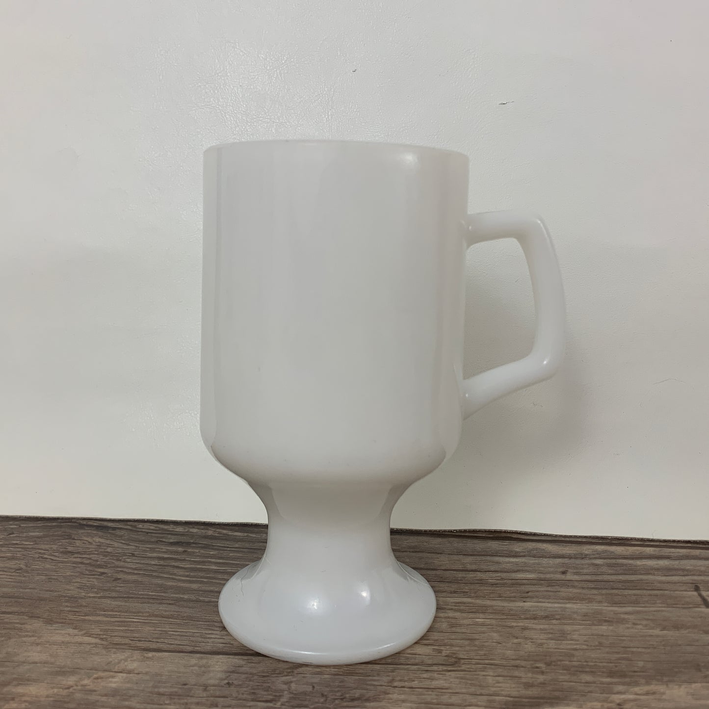 Milk Glass Pedestal Coffee Mugs, Set of 2 Vintage Mugs