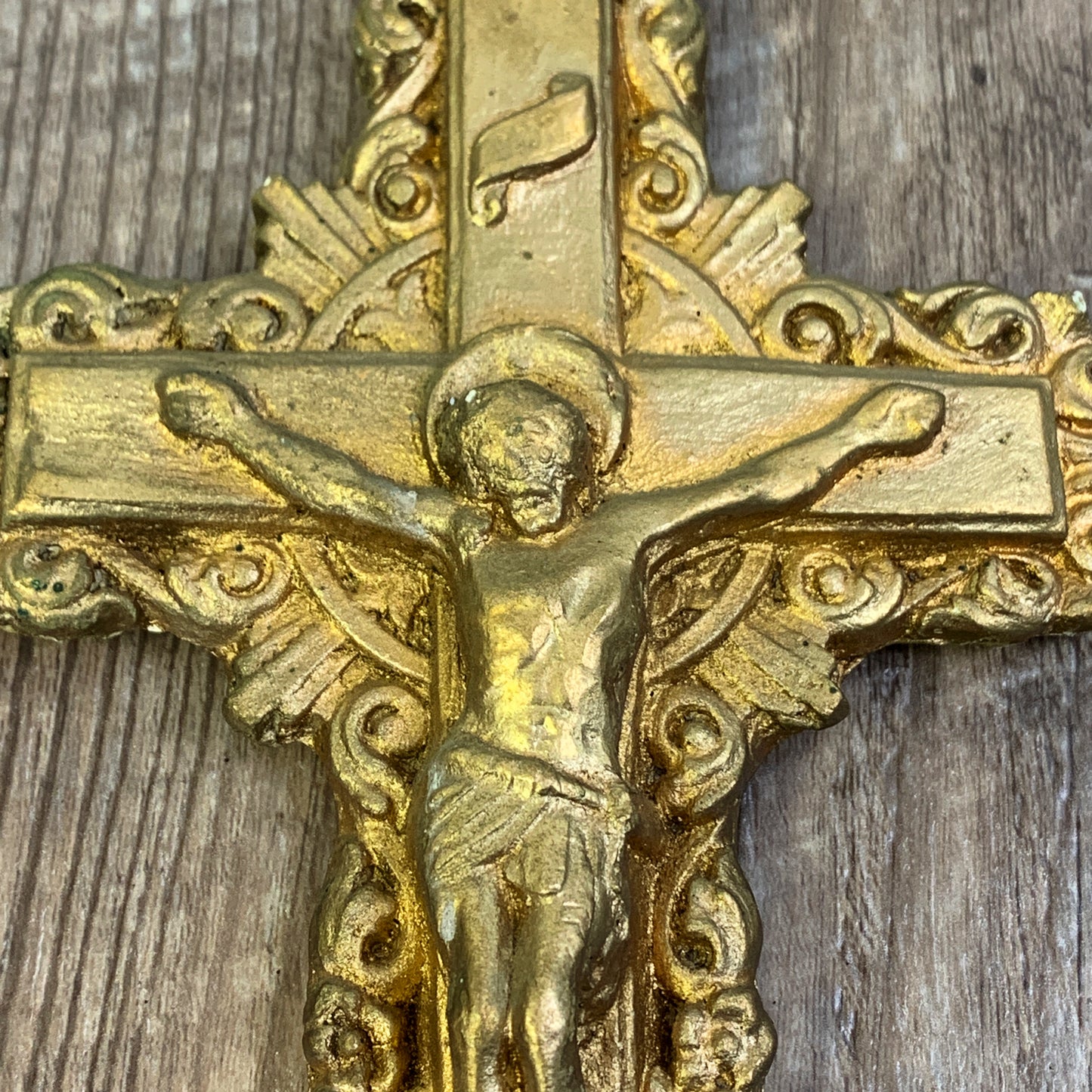 Vintage Chalkware Crucifix Religious Wall Hanging Gift for Christian