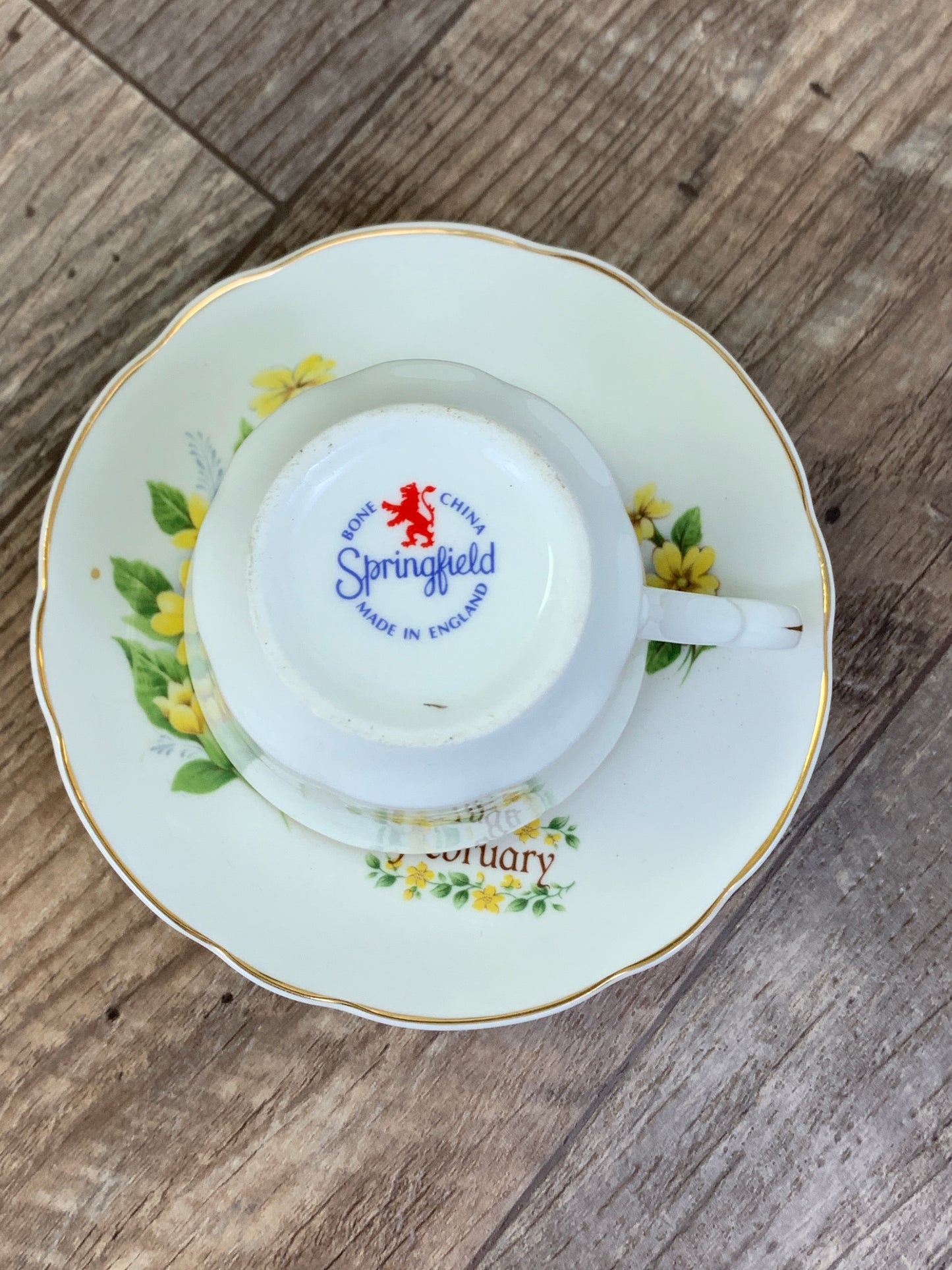 February Birthday Gifts Yellow Floral Vintage Teacup