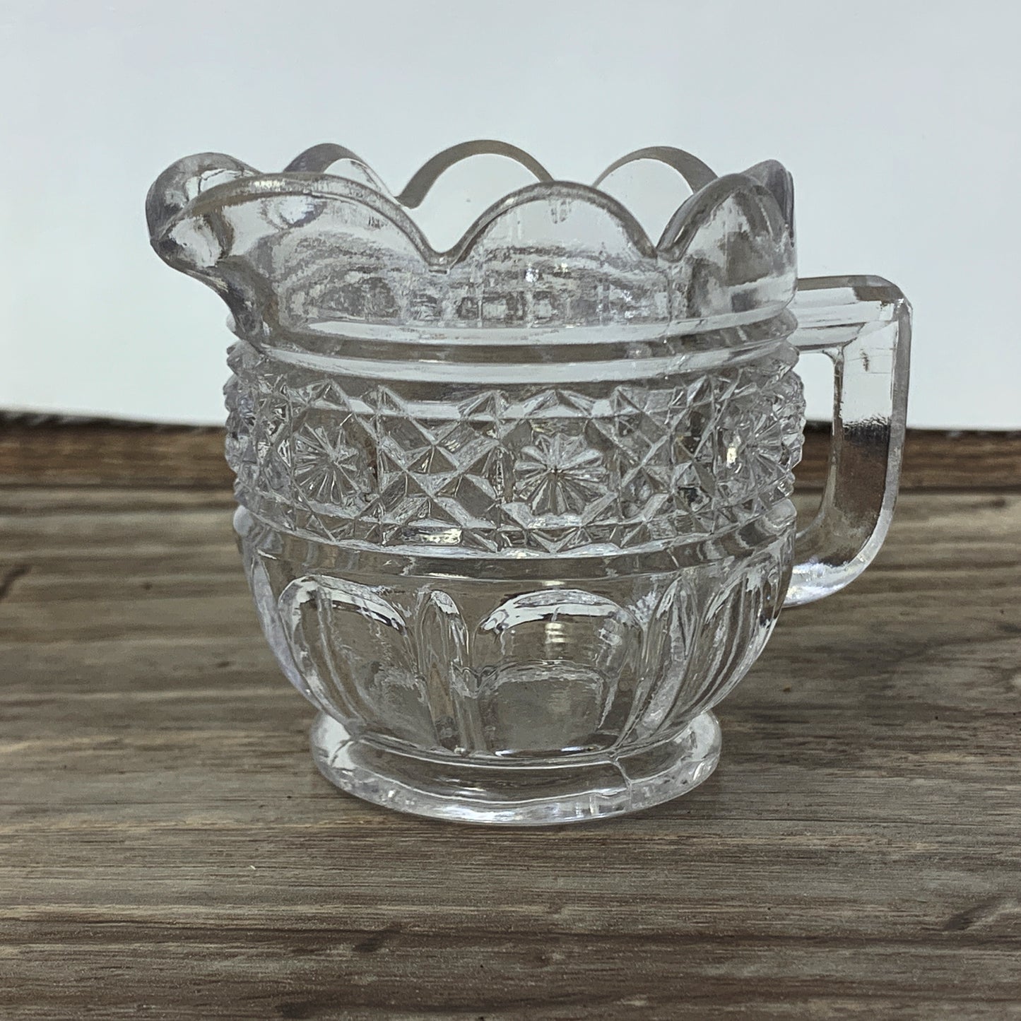 EAPG Child's Size Cream and Sugar c 1913 John B Higbee Glass Company, Miniature Cream and Sugar set