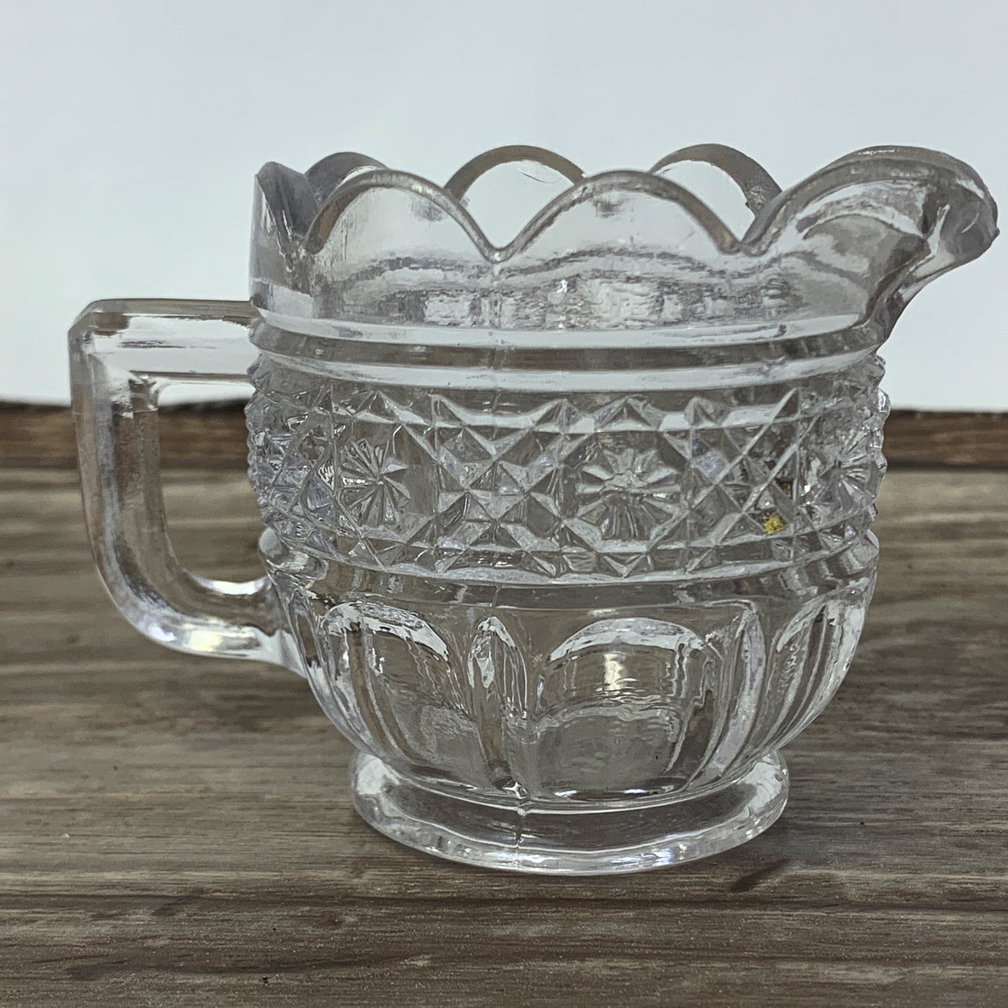 EAPG Child's Size Cream and Sugar c 1913 John B Higbee Glass Company, Miniature Cream and Sugar set