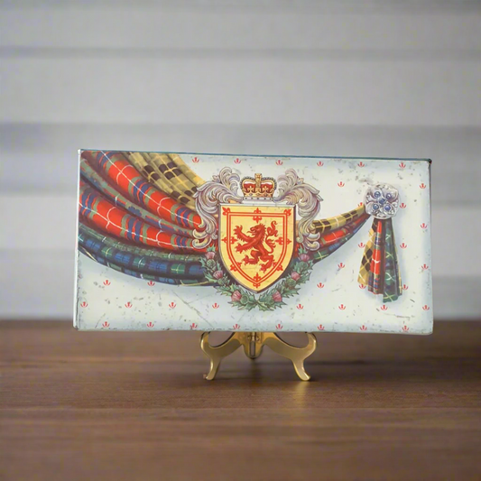 Vintage Biscuit Tin with Tartan and Thistles Huntley and Palmers Biscuit Reading & London England