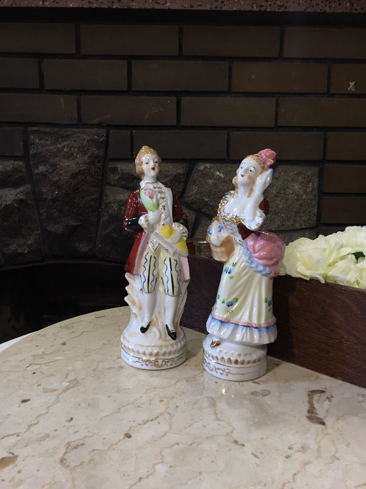 Made in Japan Figurines-Victorian Lady Figurine-Victorian Man Figurine-Japan Figurine-Vintage Home Decor-Vintage Figurines-Shabby Chic Decor