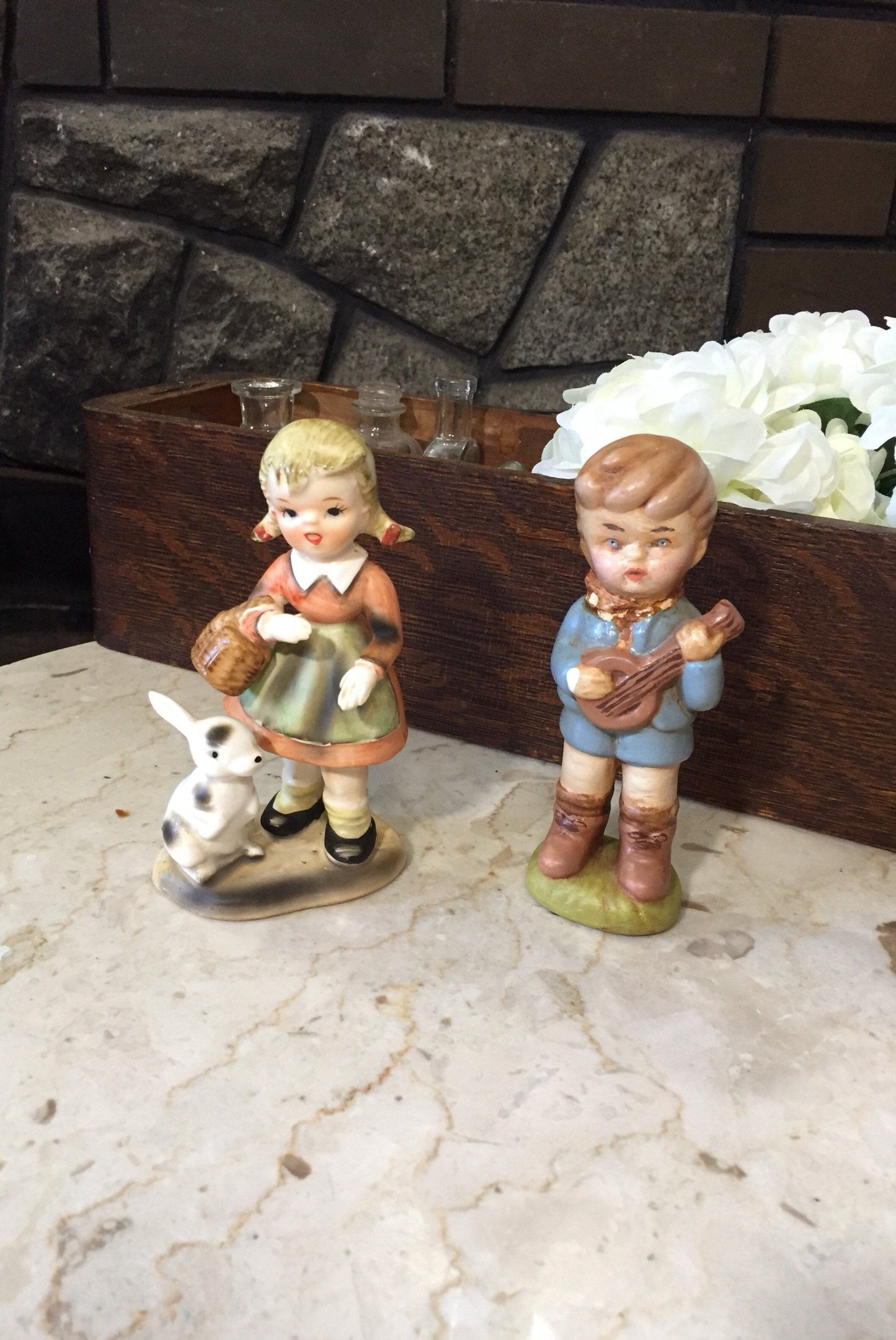 Vintage Made in Japan Boy and Girl Figurines