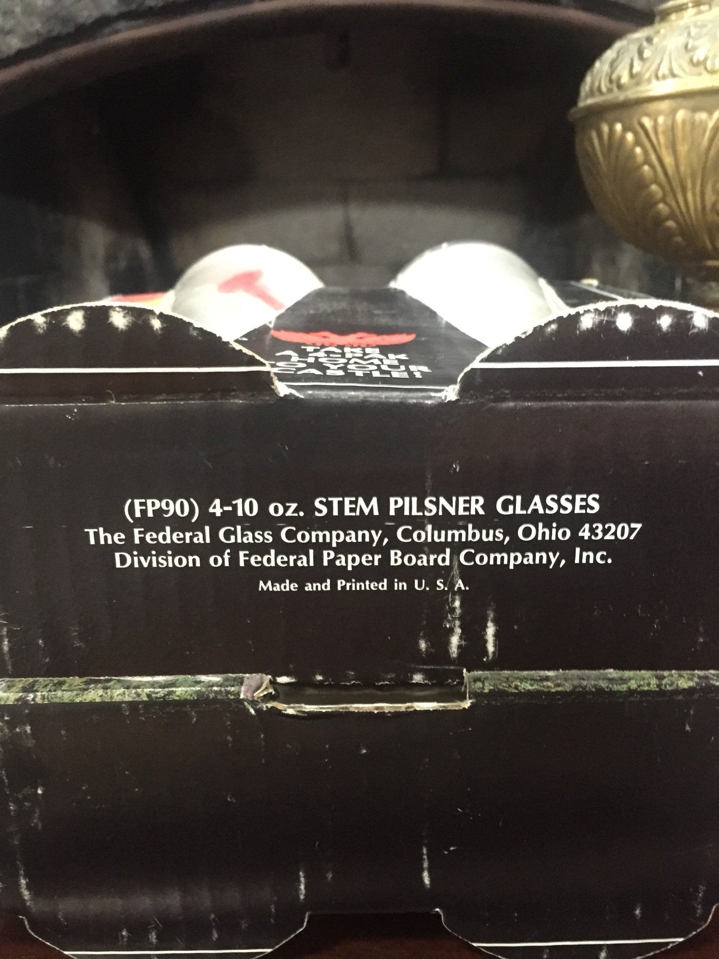 Federl Glass set of 4 Pilsner Glasses - Vintage Federal Glass Unopened Box - Vintage Bar Decor - NOS Federal Glass - Mid Century Decor