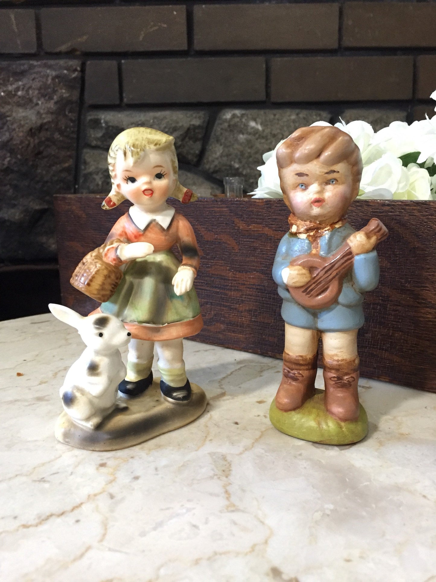 Vintage Made in Japan Boy and Girl Figurines