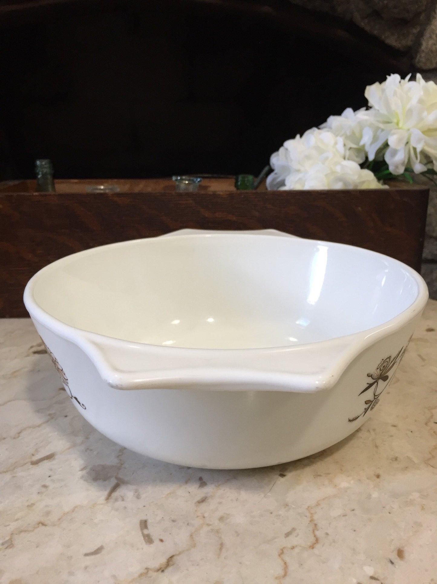 Vintage Pyrex England White Casserole Dish - Pyrex Vintage Casserole Dish - English Pyrex Cookware - Pyrex Casserole - jaj Pyrex
