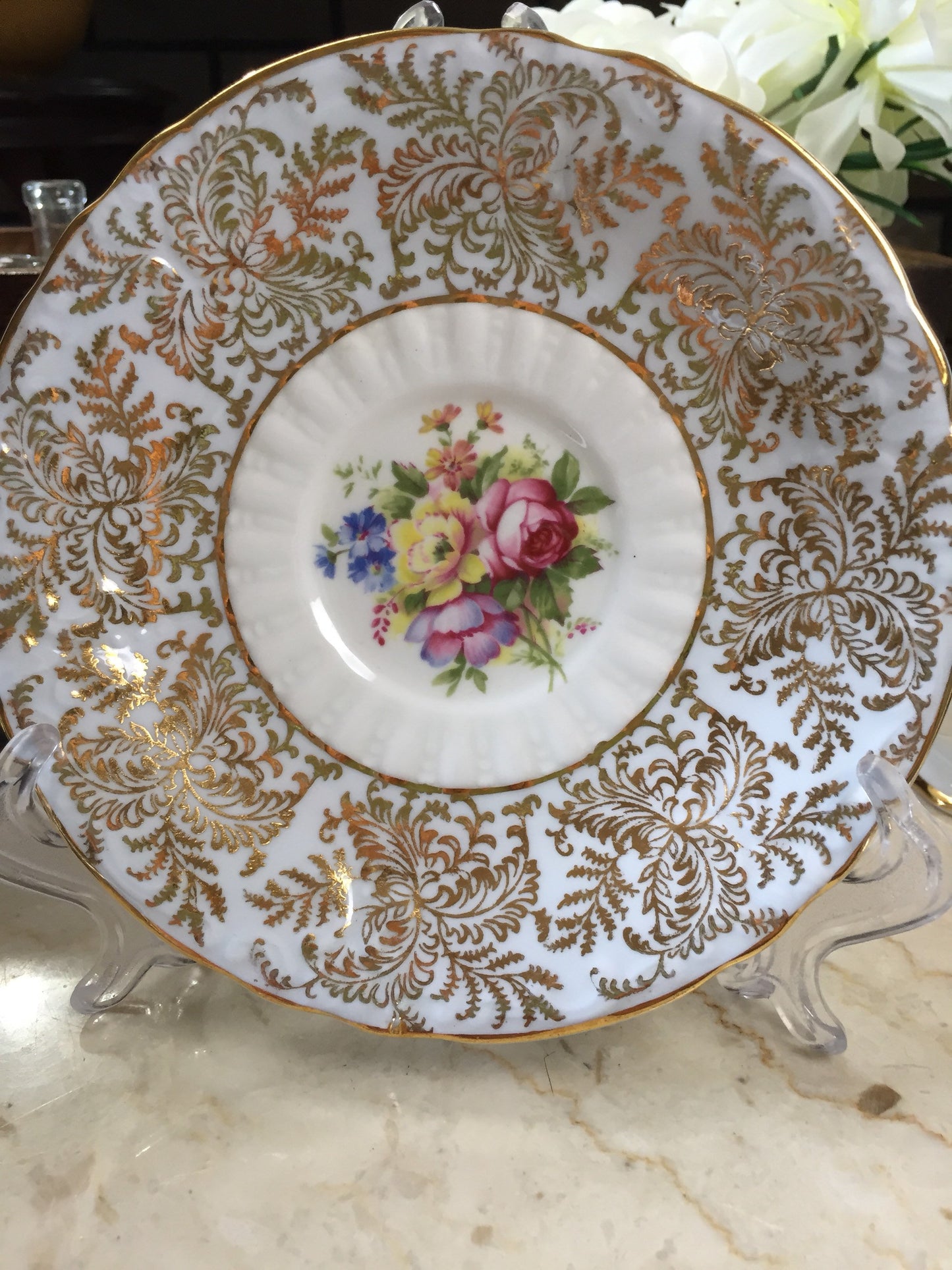 Paragon Pale Blue and Gold Vintage Teacup and Saucer