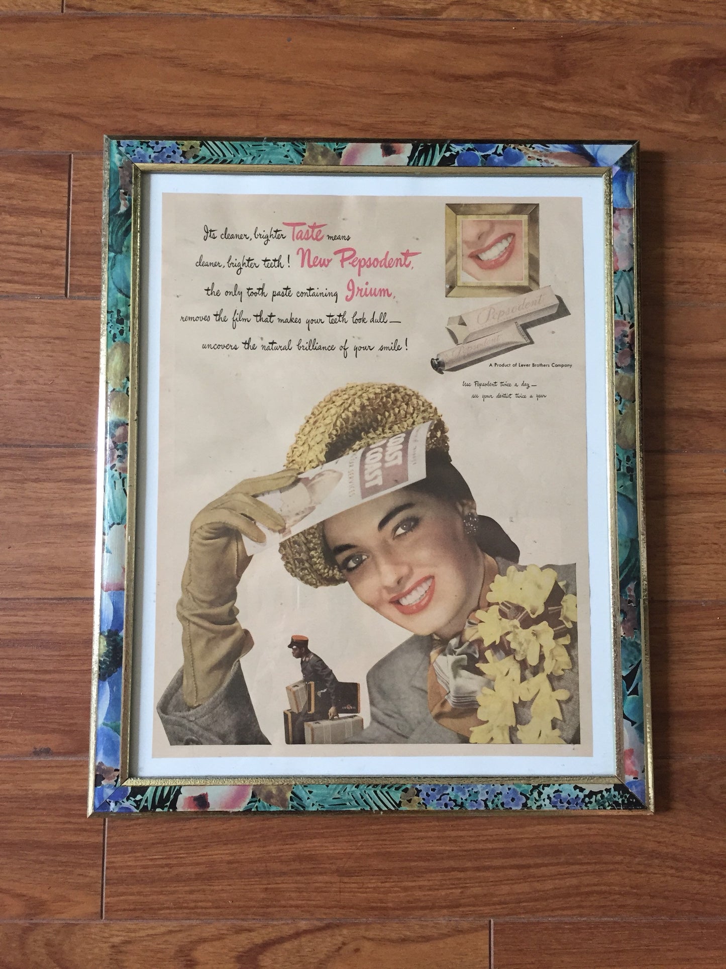 Vintage Framed Ad 1947 Pepsodent Ad