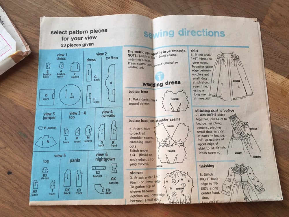 Vintage Simplicity Sewing Pattern-1970's 19" Doll Clothes Sewing Pattern