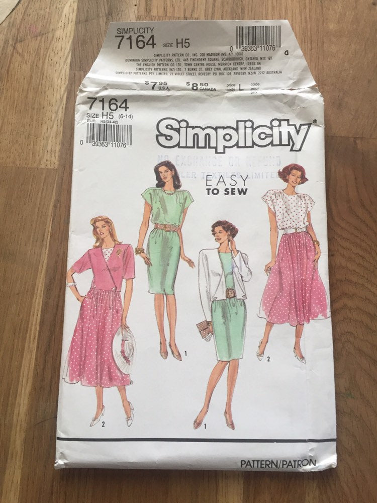 80s Dress and Jacket Simplicity 7164