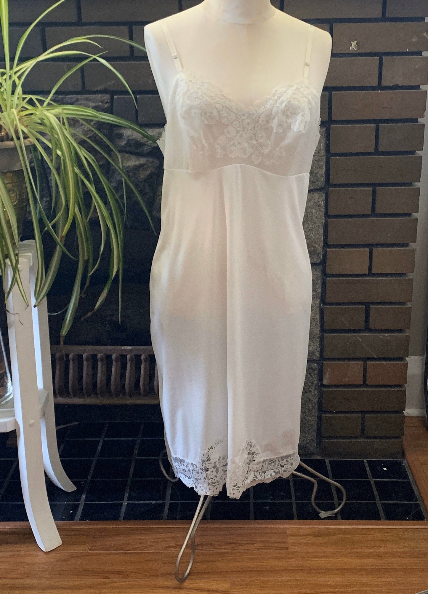 Lady’s White Lace Trimmed Vintage Slip