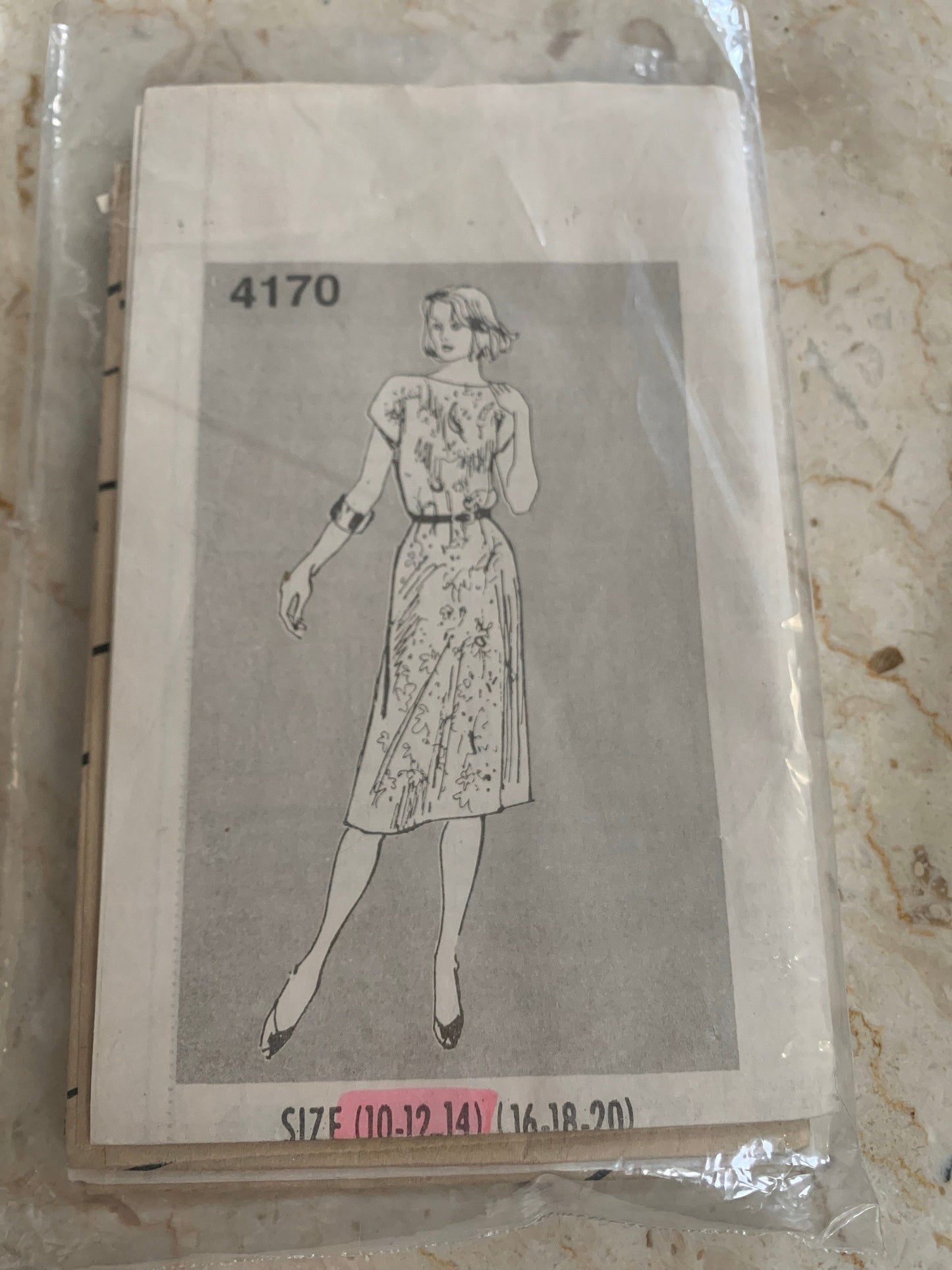Sleeveless Belted Dress Vintage Sewing Pattern