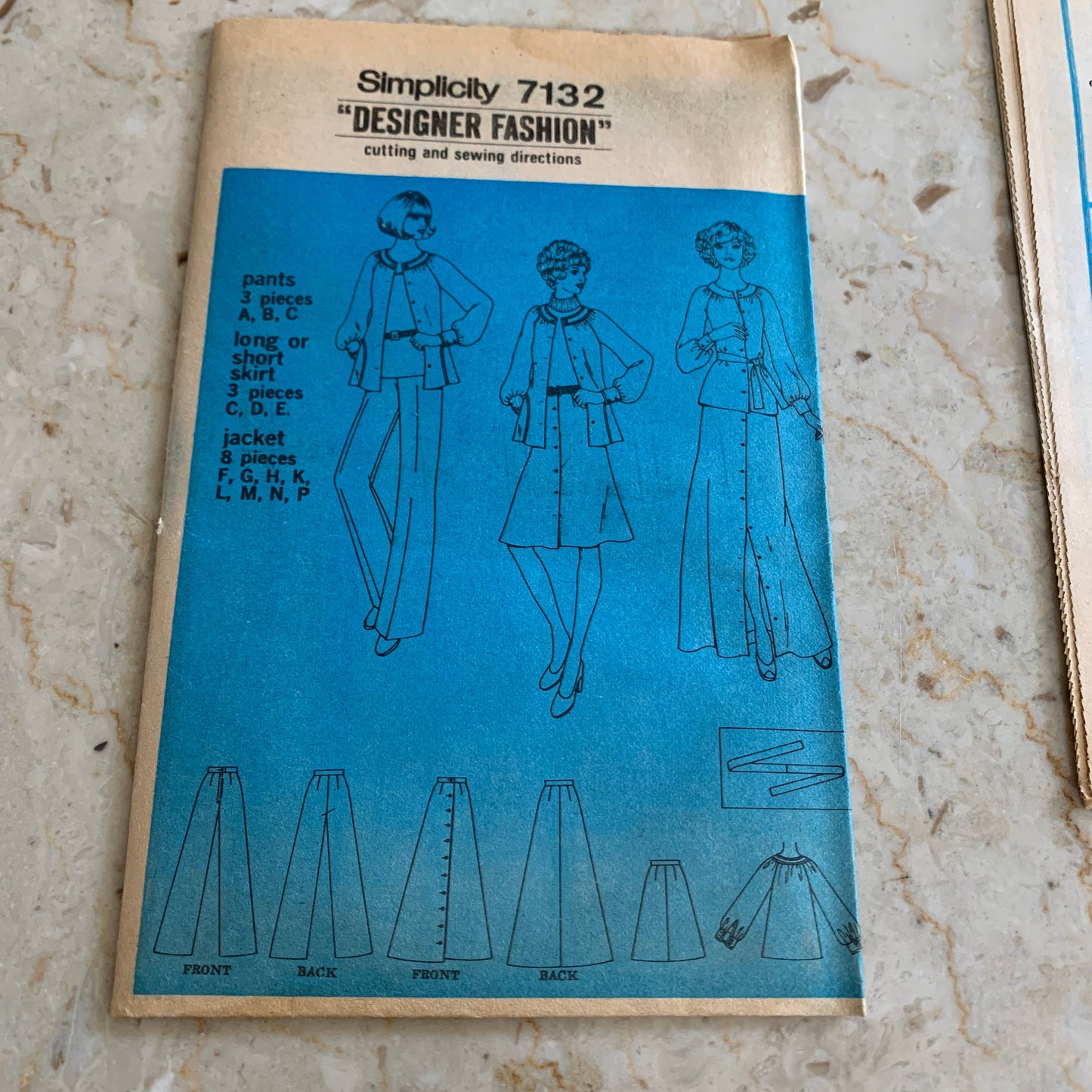 Lady’s Vintage Suit Pattern Pants and Top or Skirt in 2 Lengths