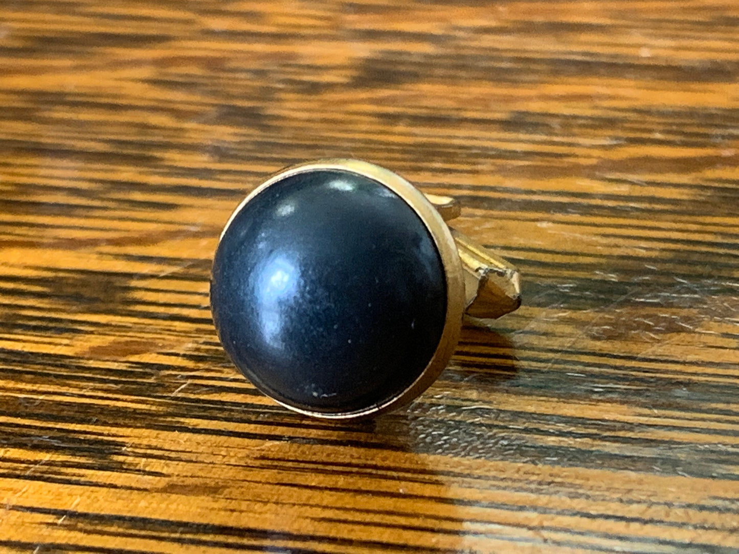 Round Black and Gold Vintage Cufflinks