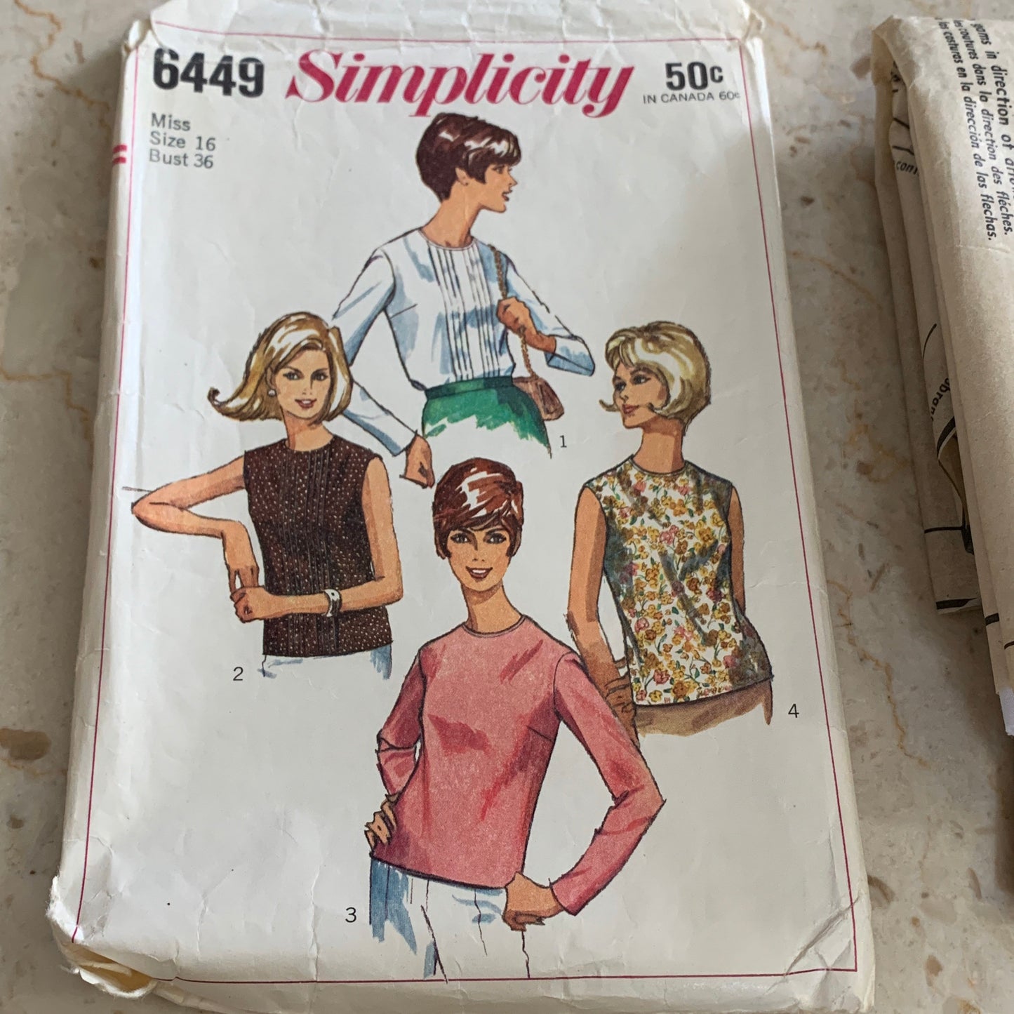 Misses Set of Blouses Vintage Sewing Pattern