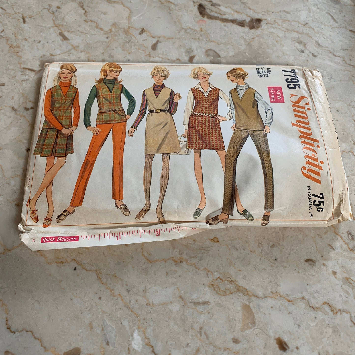 Misses Jumper or Top, Skirt, and Pants 1968 Vintage Sewing Pattern