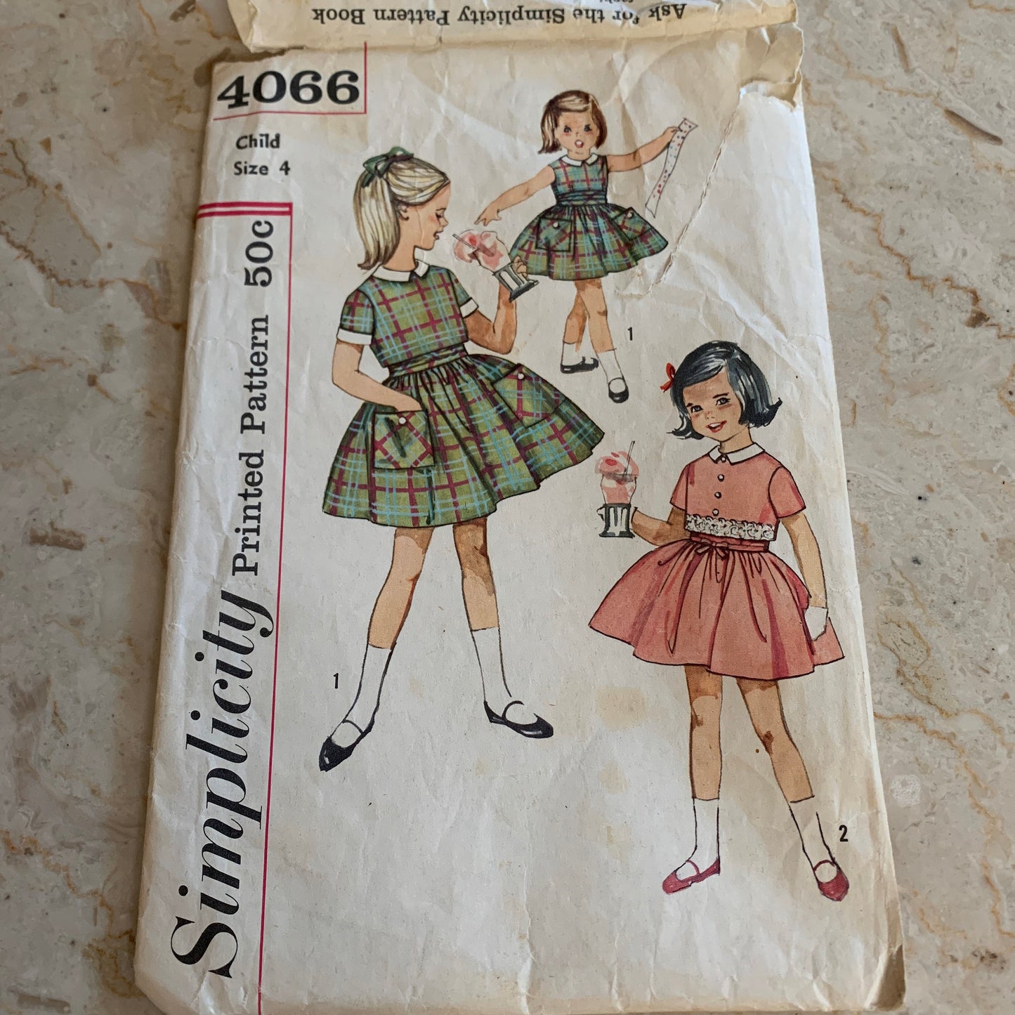 Child’s Size 4 Sleeveless Dress and Jacket Vintage Sewing Pattern Simplicity 4066