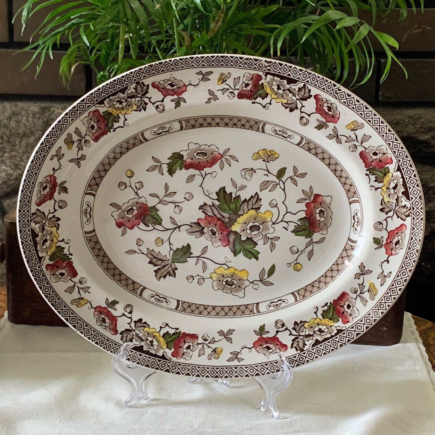 Vintage Ironstone Brown Jacobean Midwinter Serving Platter