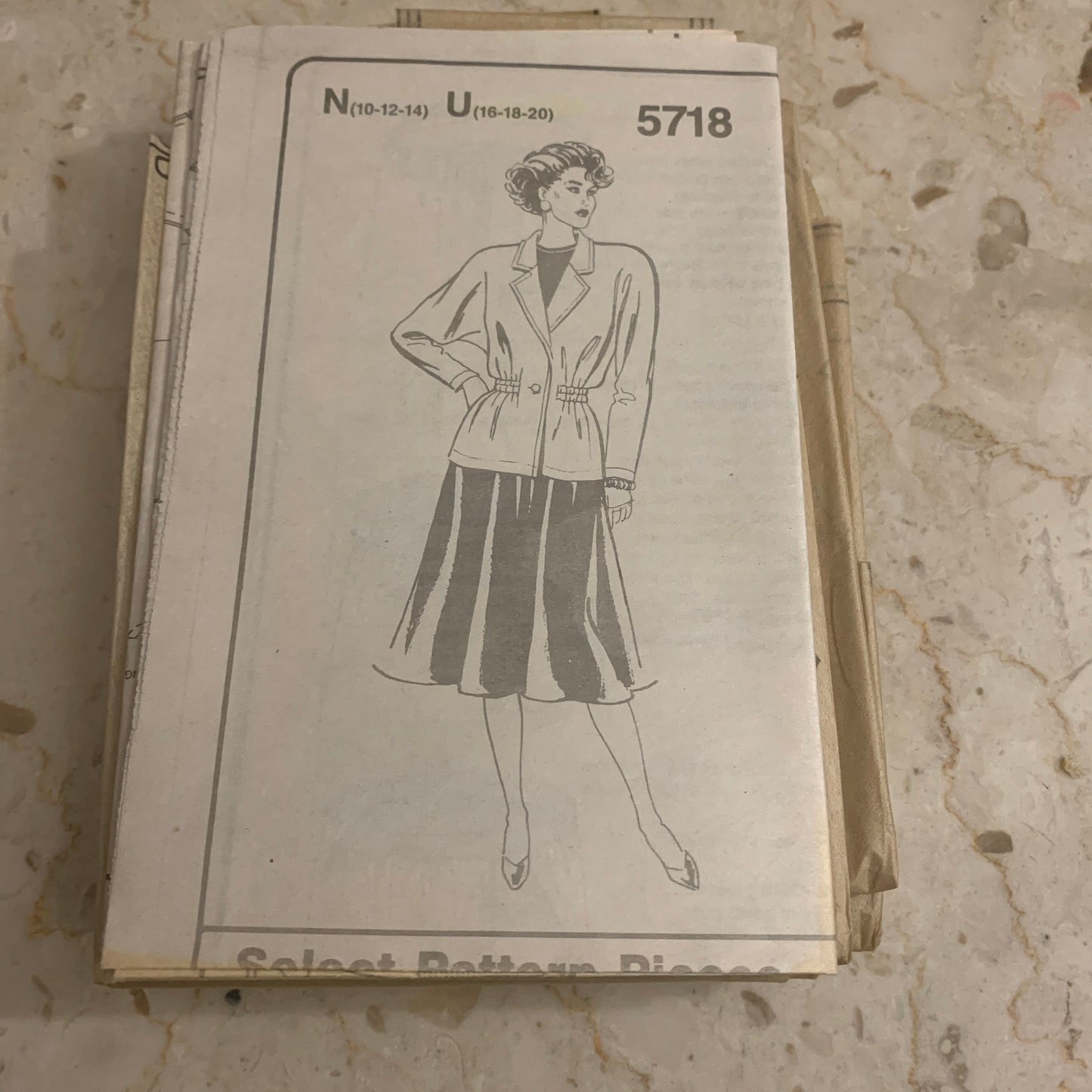 Vintage Mail Order Sewing Pattern Flared Skirt, Jacket and Top Size 16 18 20