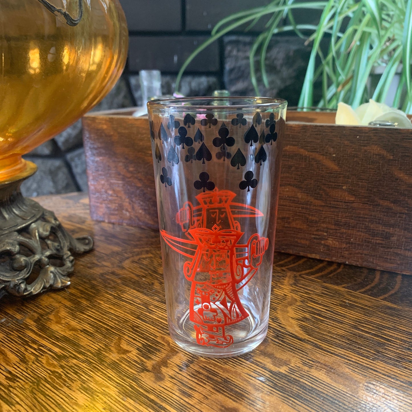 Red Knight Vintage Juice Glass Card Shark Theme