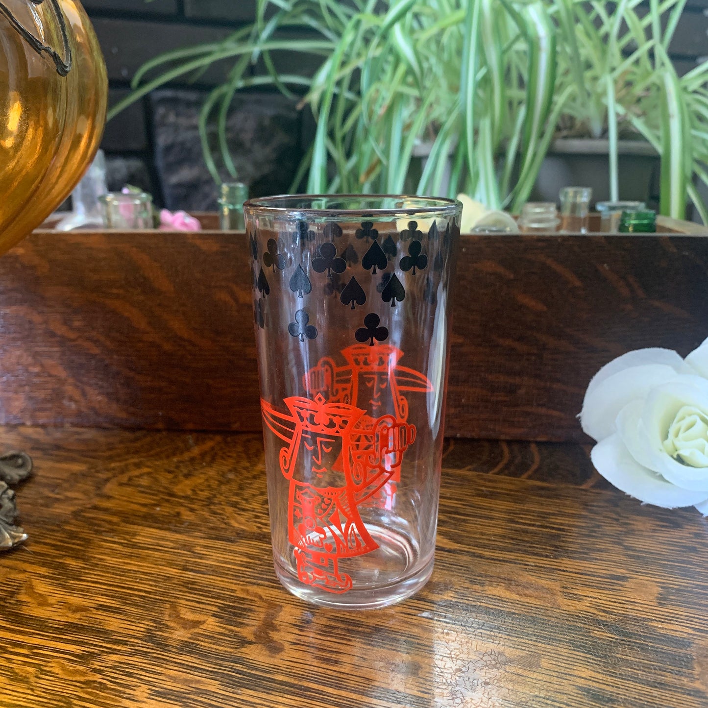Red Knight Vintage Juice Glass Card Shark Theme