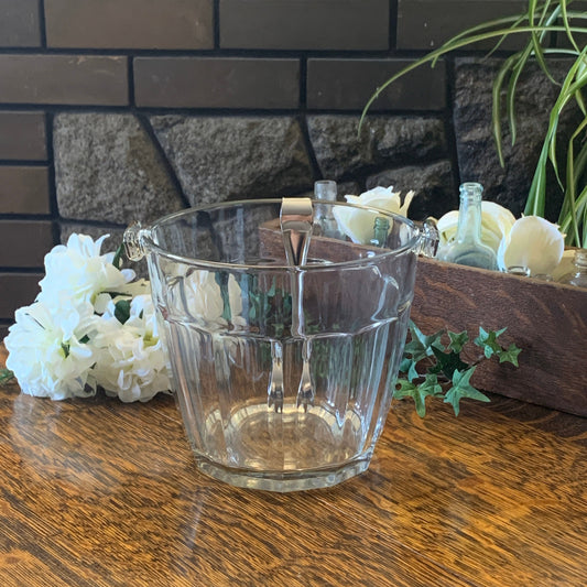 Glass Ice Bucket with Tongs