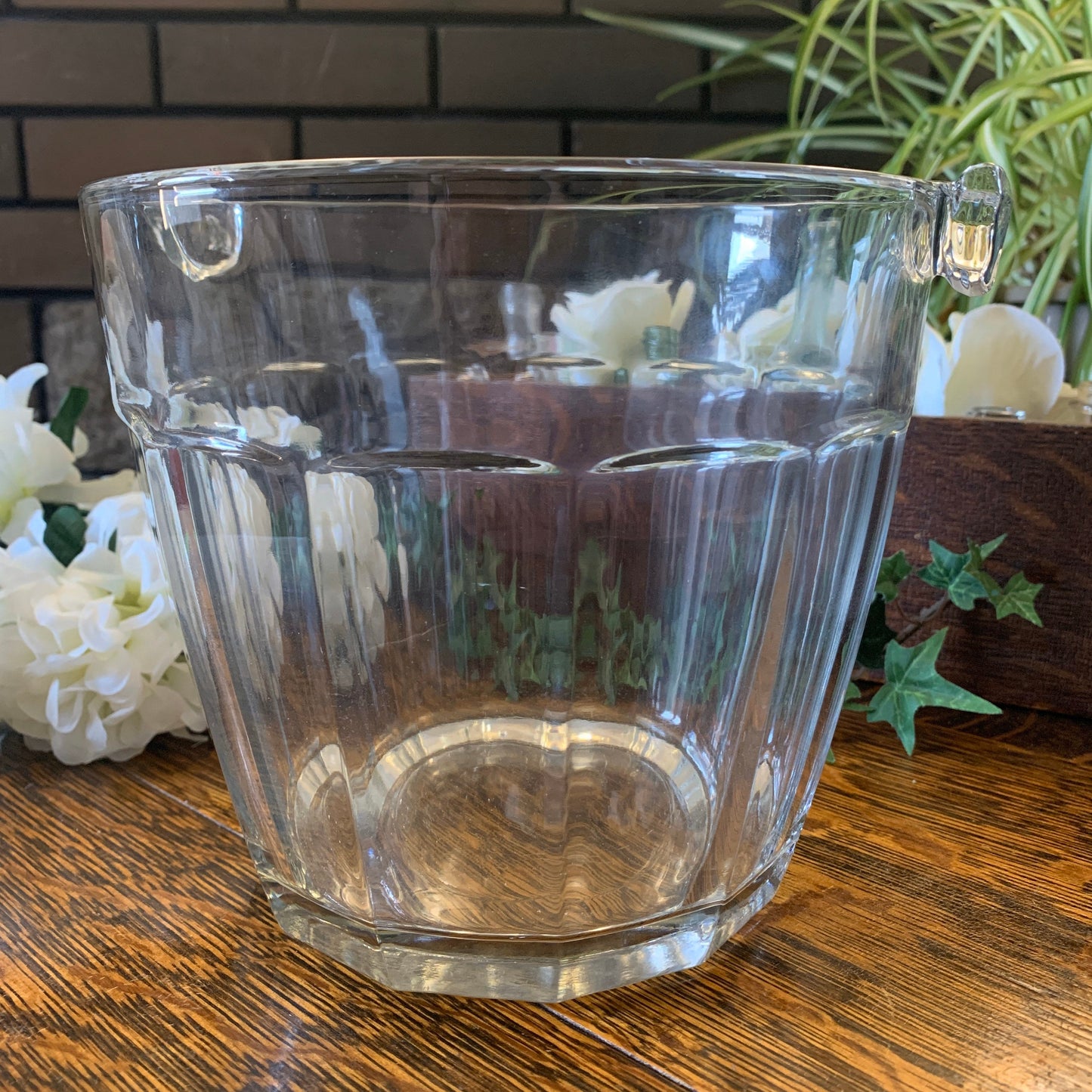 Glass Ice Bucket with Tongs