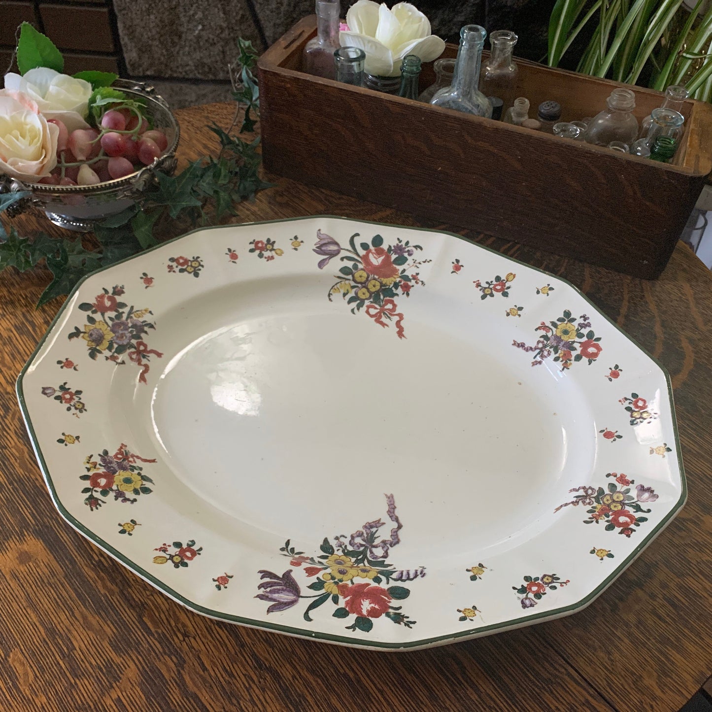 Royal Doulton Old Leeds Spray Oval Platters 9” and 11” Turkey Platter
