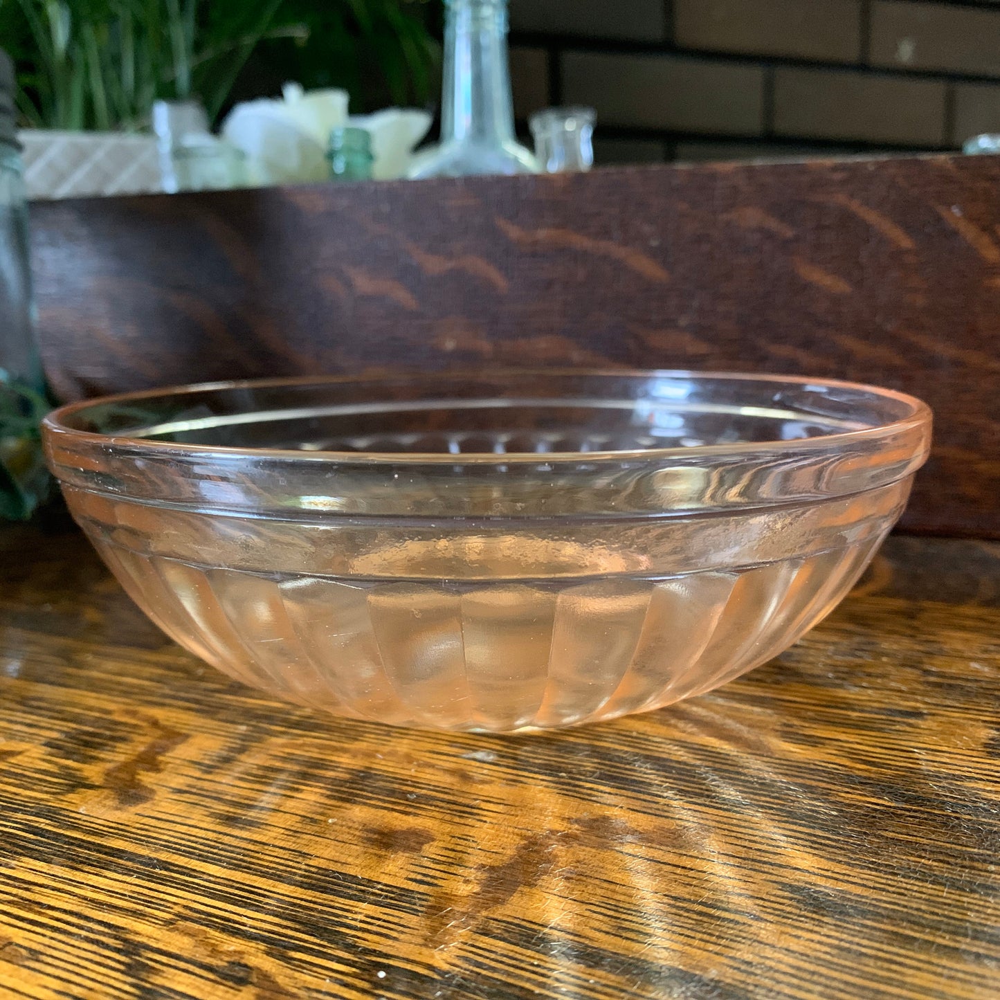 Vintage Blush Pink Depression Glass Aurora Pattern Cereal Bowl Hazel Atlas Glass Company