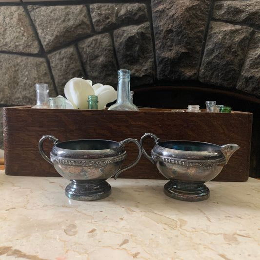 Vintage Silver Plated Cream and Sugar Set