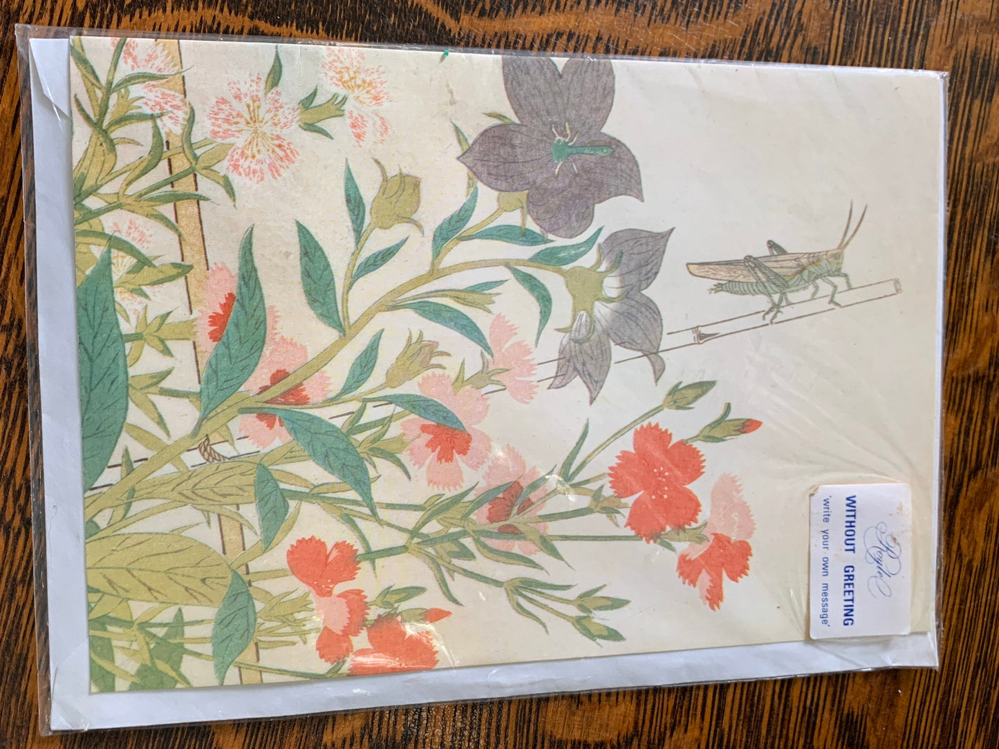 Vintage Greeting Card British Museum Gift Shop Card Balloon Flower, Platycodon, Ehon Mushi Erabi Kitawaga Utamaro