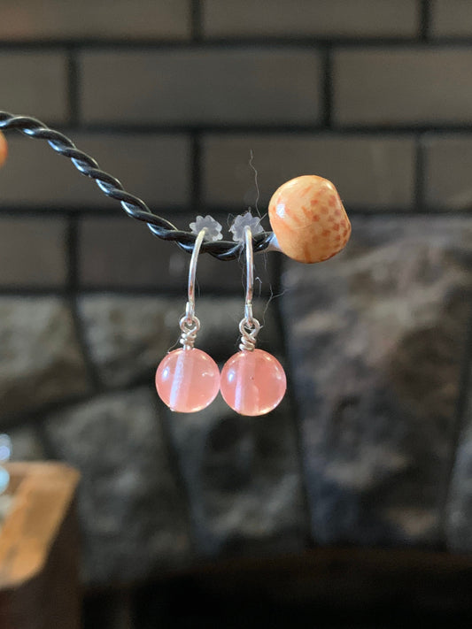 Cherry Quartz Drop Earrings