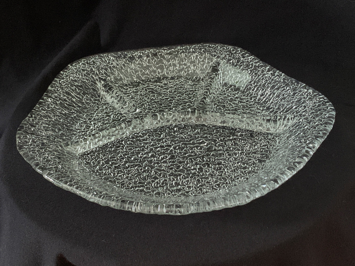 Vintage Clear Glass Divided Dish