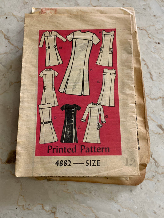 Misses Jumper, A line Dress 6 ways Vintage Sewing Pattern, 1969 Uncut Sewing Pattern